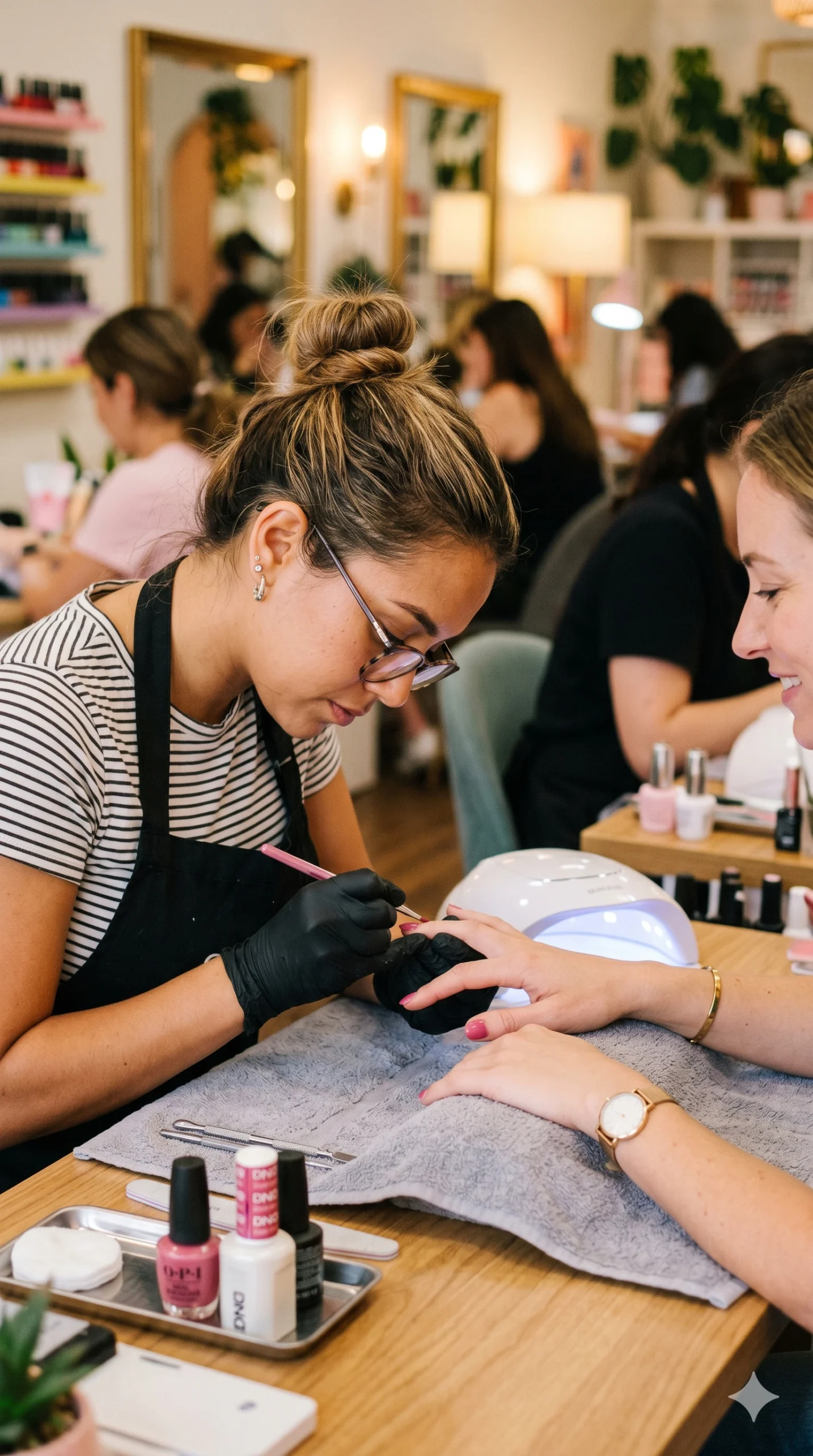 Nail technician at work at Angel's Nails Cape Coral