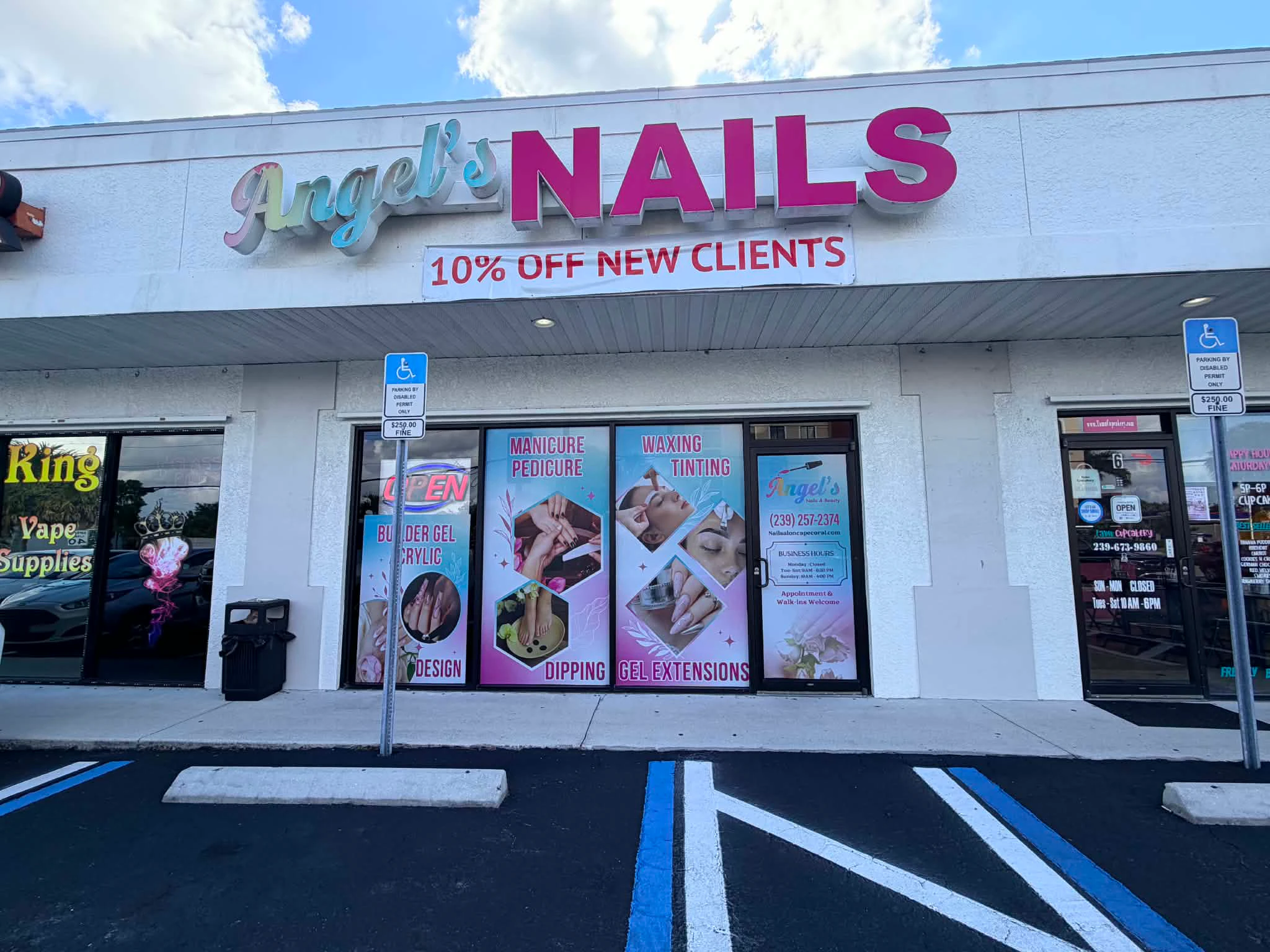 Angel's Nails nail salon in Cape Coral FL on Del Prado Blvd