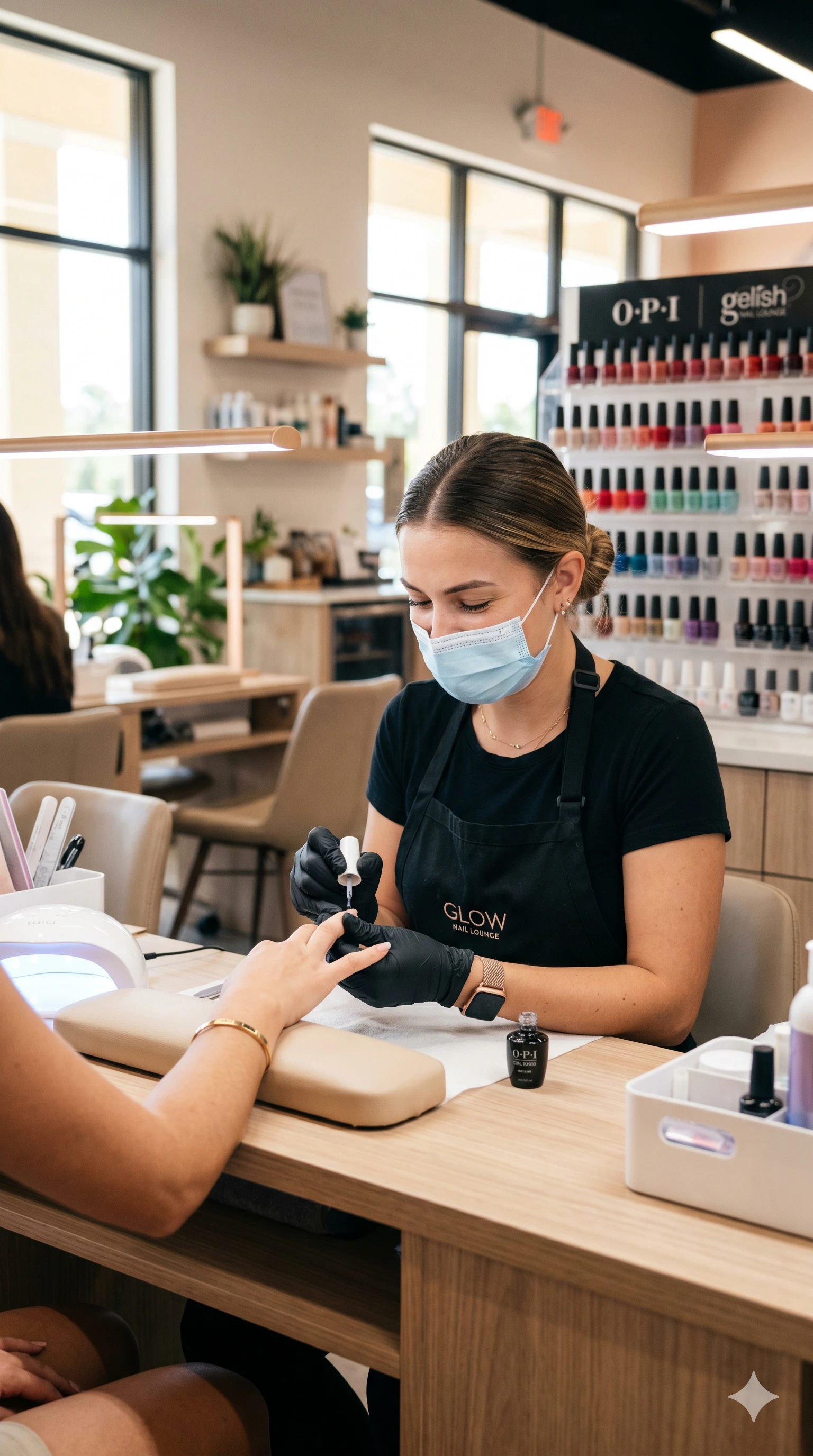 Nail technician working at Angel's Nails