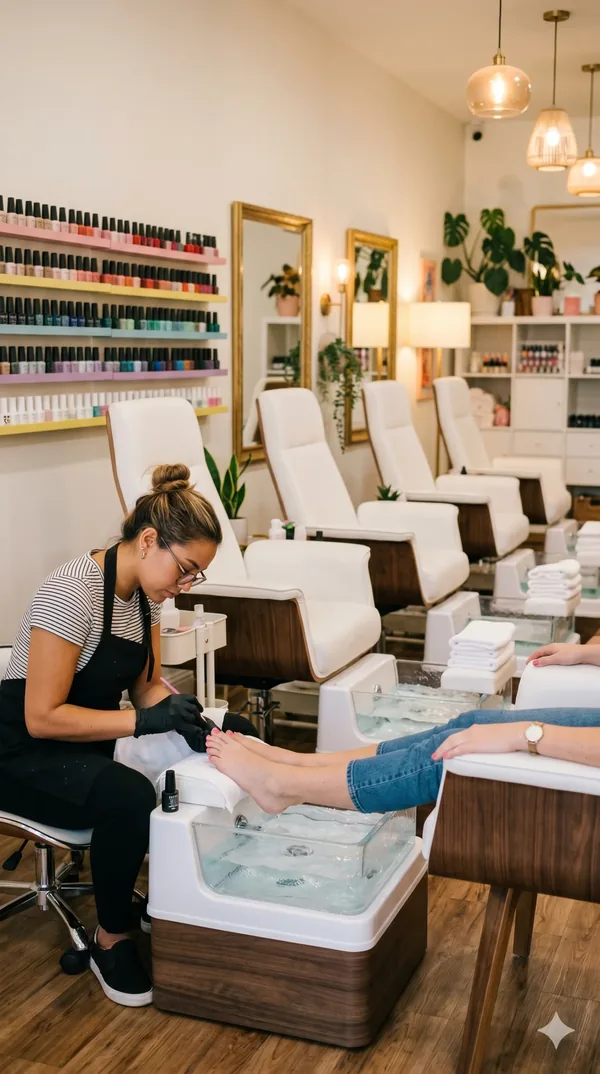 Relaxing spa pedicure chairs at Angel's Nails